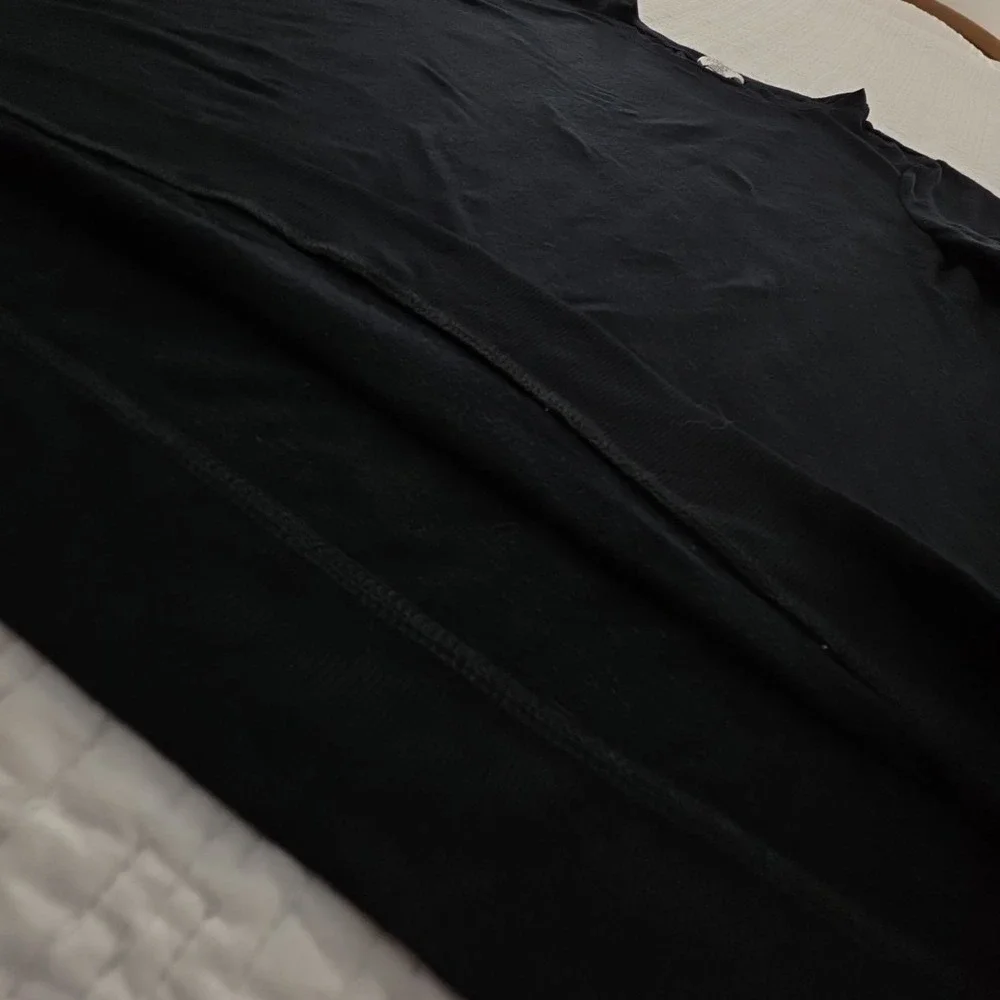 Danskin Supersoft Tulip Split Tunic Top Womens XXL Black‎ Short Sleeve Stretch